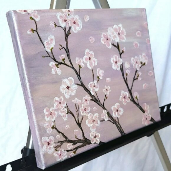 Original Cherry Blossom, 10x8, acrylic on canvas - Picture 3 of 4